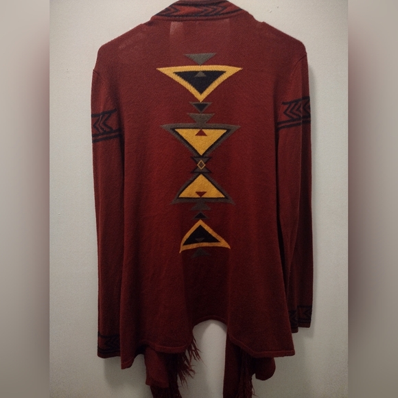 Rust Fringe Open Cardigan - Picture 2 of 4